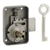 Image de Serrure de meuble Paris pour porte d'ameublement, gauche, axe 25mm, 50x70mm, gris, 1 clé - Thirard