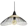 Image de Seynave - Suspension 1x e27 rotin noir/naturel Kasteli, D.45 cm