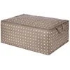 Image de Housse de rangement pour couette Rivoli taupe - COMPACTOR - 70 x 50 x H.30 CM - Marron