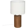 Image de Lampe à poser en Bois et abat-jour Blanc dentelé H 50 cm - Atmosphera