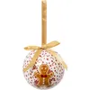 Image de Déco Sapin Boule de Noël D 7.5 cm Blanc et Pain d'épice - Feeric Christmas