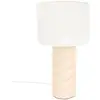 Image de Lampe à poser en céramique Beige et abat-jour en coton Blanc H 44 cm - Atmosphera