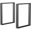 Image de Homcom - Lot de 2 pieds rectangulaires design contemporain - H.72 cm - acier noir