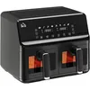 Image de Homcom - Friteuse à air 2 paniers 2500W 8L - air fryer multifonction 8 programmes - température réglable - timer 60 min. - noir