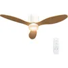 Image de Ventilateur plafond LED réversible 50W dia.115 cm 3 pales 6 vitesses timer télécommande effet bois