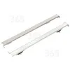 Image de Glissières télescopiques gauche et droite pour four   Longueur 380 à 650 mm   Largeur 22 mm   Compatible avec Whirlpool et autres marques