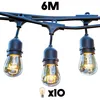 Image de Lumisky   Guirlande lumineuse 6m à ampoules E27 blanc chaud   10 ampoules   Raccordable IP64 pour intérieur et extérieur   Lumens 1000