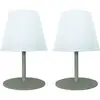 Image de Lumisky - Set de 2 lampes de table twins Vert olive Aluminium H16CM