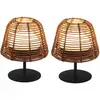Image de Lumisky - Set de 2 lampes de table bohème twins Bois Poly rotin H16CM