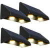 Image de Lot de 4 lampes murales solaires kyla Noir Plastique H6cm