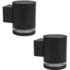 Image de 2 appliques murales solaires helio Noir abs H11,5cm