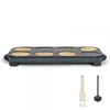Image de Crêpière Livoo Maxi crêpes party DOC186G 8 mini crêpes Ø 12 cm, 1500W, accessoires inclus coloris Gris