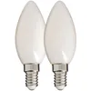 Image de Xanlite - Lot de 2 Ampoules Filament led Flamme Opaque, culot E14, 470 Lumens, équivalence 40W, 2700 Kelvins, Blanc chaud - PACK2RFV470FO
