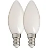 Image de Xanlite - Lot de 2 Ampoules Filament led Flamme Opaque, culot E14, 470 Lumens, equivalence 40W, 4000 Kelvins, Blanc neutre - PACK2RFV470FOCW