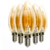 Image de Eclairage Design - Lot de 5 Ampoules led E14 C35 Ambrée Filament 4W