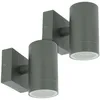 Image de Lot de 2 Appliques VENICE Anthracite extérieure Simple Faisceau GU10 IP54