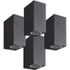Image de Lot de 4 Appliques manathan Noire extérieure Rectangulaire double faisceau GU10 IP54