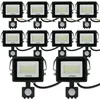 Image de Lot de 10 Projecteurs led 20W Noir détecteur de mouvement IP44 Température de Couleur: Blanc Froid 6000K