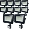 Image de Lot de 10 Projecteurs led 30W Noir détecteur de mouvement extérieur Température de Couleur: Blanc neutre 4000K