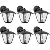 Image de Arum Lighting - Lot de 6 Appliques murales alicante extérieur métal pour jardin Noir E27