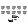 Image de Desineo - Kit de 10 spots à encastrer extérieur blanc froid (10 x 1W) avec transformateur