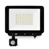 Image de Miidex Lighting - Projecteurs led de 10W à 50W lumos slim ii eco Noir - 218x207x215mm - 4000K Blanc neutre - 50W - détecteur ir