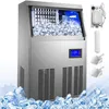 Image de Machine à Glaçons Professionnelle 50KG par 24H 4X9 Cubes Machine à Glaçons Automatique Commercial Ice Maker Réglage de l'Épaisseur - Gris