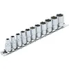 Image de 11 douilles standard carre 1/4 aux pouces 6 pans bgs de 3/16 à 1/2