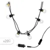 Image de Lumi jardin Guirlande lumineuse exterieure connectable Party Clear - 20 globes guinguette - led - 9,6 m - Blanc chaud