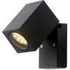 Image de Applique carré 1xGU10 orientable noir IP44 étanche