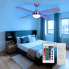 Image de V-tac - Ventilateur de plafond avec lumière avec télécommande 3 marches avant et arrière pales réversibles 132 cm