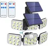 Image de Lot de 2 Lampes Solaires Exterieur avec Détecteur de Mouvement IP65 Étanche 138 led Projecteur Extérieur pour Jardin Lumière
