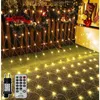 Image de Guirlande Lumineuse Filet 200 LEDs 3M x 2M Filet Lumineux Noël Exterieur Étanche 8 Modes Maille Lumineuse pour Jardin Balcon Rideau Décor Blanc Chaud