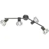 Image de Fischer - Plafonnier spot de plafond lampe de salon 4 lampes gris mobile l 60 cm