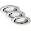Image de Briloner - Lampe led encastrée leuchten fit move, 3 w, 250 lm, IP23, chrome, métal, incl., 3x GU10, 3er Set, ø 8,6 cm