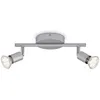 Image de Briloner - Plafonnier led Spot leuchten ray, 3 w, 250 lm, IP20, couleur titane, métal, incl., 2x GU10, 25,5 x 7 x 9,5 cm