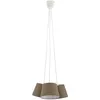 Image de Lampe suspension salon plafonnier suspendu éclairage textile marron Briloner 4288-031