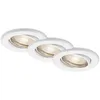 Image de Briloner - Lampe led encastrée leuchten sten, 5 w, 460 lm, IP23, blanc, métal, incl., 3x GU10, 3er Set, ø 8,6 cm