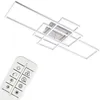 Image de Briloner - Plafonnier leuchten frame, 55 w, 5500 lm, IP20, chrome-alu, métal-plastique, intensité lumineuse variable, avec télécommande, cct, 104 x