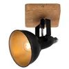 Image de Spot mural vintage Briloner leuchten barnim, 25 w, IP20, noir, métal-bois, excl. 1x E14, 11 x 11 x 15,7 cm