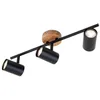 Image de Briloner - Lampe à suspendre leuchten muritz, 35 w, IP20, noir, métal-bois, incl., 3x GU10, 47,3 x 9 x 14,3 cm