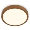 Image de Brilo - Plafonnier led Plafonnier Luminaire apparent blanc chaud aspect bois 24 w 38 cm ner