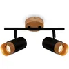 Image de Briloner - Spot, noir, avec bois, sans 2xGU10/max.9W