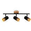 Image de Briloner - Spot, noir, avec bois, sans 3xGU10/max.9W