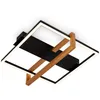 Image de Briloner - Plafonnier led, noir, avec bois, LED/14W