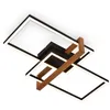 Image de Briloner - Plafonnier led, noir, avec bois, LED/33W