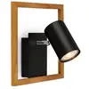 Image de Briloner - Spotlight, noir, avec bois, excl. 1xGU10/max. 9W