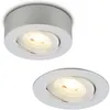 Image de Desi 2 en 1 led spot et spot encastrable, 2 en 1 led spot et spot encastrable, orientable, dimmable, plat, chrome mat, Ø9 x 3 cm - Briloner