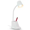 Image de Pahu Lampe de bureau, Porte-stylo, Interrupteur à câble, Orientable, Blanc, 21 x 10 x 35,5 cm - Briloner