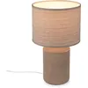 Image de Ino lampe de table, abat-jour en tissu, interrupteur à câble, pied en céramique, marron, Ø22 x 37,5 cm - Briloner